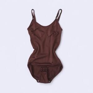 Brown bodysuit with adjustable straps